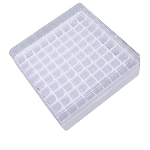 Generic Caja de Almacenamiento para Congelador de Tubos de Centrífuga de 1,5-2,0 Ml, Rejilla para Tubos de Microcentrífuga de 81 Lugares, Soporte Criogénico de Muestras con Tapa Numerada