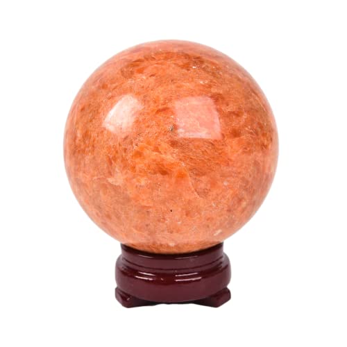 JIC Gem Sunstone Healing Crystals Sphere Ball Natural Rare Sparkling Crystal ...