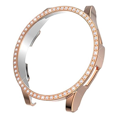 THBR Watch Case Protector for Samsung Galaxy 4 44mm 40mm, Bling Crystal Rhinestone Cover Screen Protective Bumper Frame Classic 42mm 46mm (Galaxy 44mm, Rose Gold) Cover