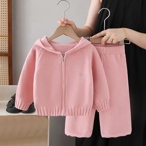 Girl's Sweaters Set 2 Piece Outfits Knit Sweater & Hat Pants Set Toddler Fall Winter Relaxed Clothes Warm Sweatsuit Hoode2