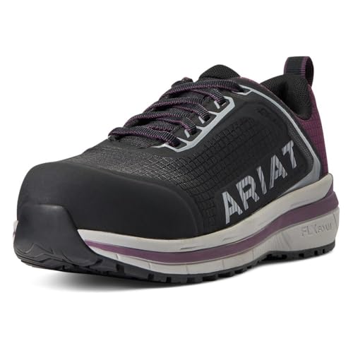 ARIAT Womens Outpace™ Composite Toe Safety Shoe Black/Shadow Purple 6.5