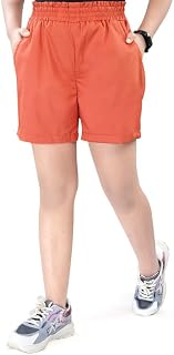 UNOseven Shorts for Girls - 100% Cotton Plain with Side Pockets Price In India