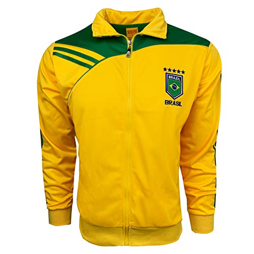 Brazil Soccer Jacket, For Adults and Kids, Brasil Football Jacket (XX-Small (Youth Large 10-12 years))