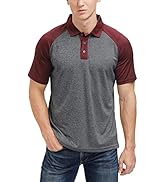Men's Casual Short Sleeve Moisture Wicking Performance Golf Polo Contrast Color Patchwork Pique S...