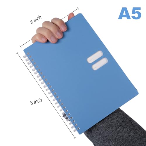 Carnets pour le travail et l'école format A5 bleu à spirale - 6