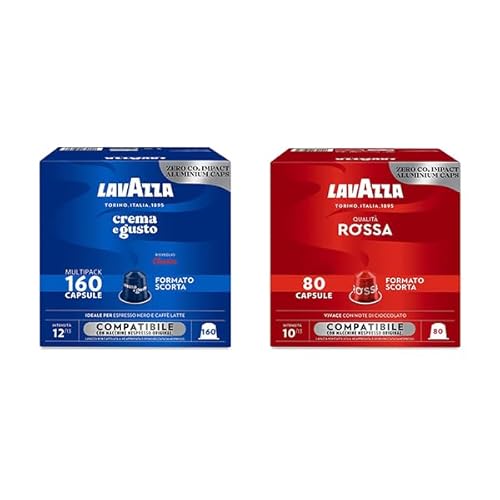 Caffè Lavazza 240 Capsule Compatibili Nespresso Miscele Assortite (Crema&Gusto, Qualità Rossa)