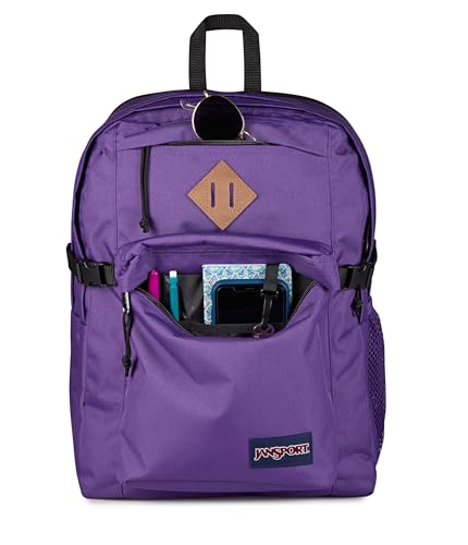Image of JanSport Main Campus Backpack - Travel or Work backpack w 15-Inch Laptop Sleeve and Dual Water Bottle Pockets, Grape Jelly