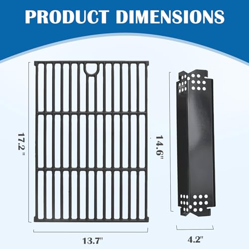 Image of SafBbcue Grill Replacement Parts for Expert Grill 5 Burner 720-0968 Parts, Cooking Grates and Heat Plates for Expert Nexgrill 720-0968C Replacement Parts 5 Burner, Grid & Heat Shield for Expert Grill