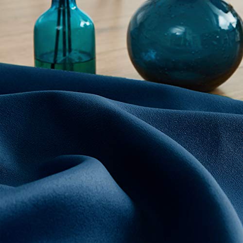 Treatmentex NSFPOM2-84NV Pom Pom Curtains 84 Inch Navy Royal Blue Blackout Curtains Bedroom Windows Drapes Triple Weave Thermal Insulated Curtain Panels For Men Boys Nursery Room Studio Hotel 52 Inch W X2 Panels Rod Pocket thumb #3