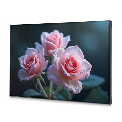 Tableau trois roses 30x40 cm déco murale fleurs impression sur toile