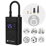 Aoriko 電気空気入れ ポータブル エアー コンプレッサー ボタン押すだけ簡単操作 軽い 小型 (全バルブ対応) 英式/米式/仏式 ママチャリから車まで 自転車 その他 バイク 車 ボール 浮き輪、電動 自動 コンパクト