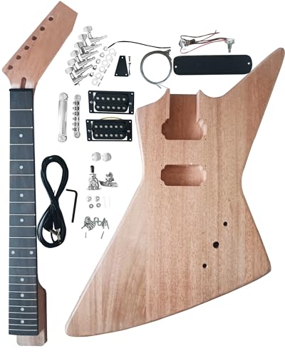 AYUBOUSA DIY Electric Guitar Kit Mahogany Body and Neck - Rosewood Fingerboard Electric Guitar Builder Kit
