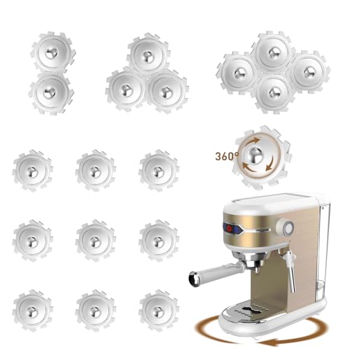VinBee Self Adhesive Caster Wheels Mini 360° Swivel Universal Wheel, 20 PCS Mini Roller Ball Transfer Bearing for Small Kitchen Appliances, Storage Box, Trash Can White