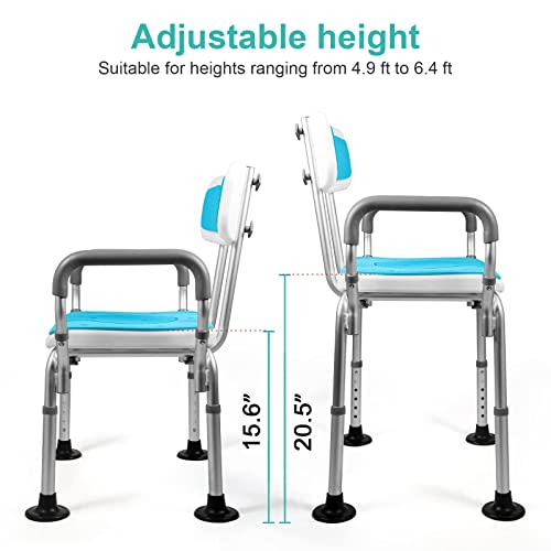 Arkantos 3 In 1 Shower Chair With Arms And Back, Medical Raised Adjustable Toilet Seat Riser Safety Fame With Handles, Heavy Duty Bath Seat For Seniors, Disabled And Pregnant Holding Up To 300 Lbs #TOP2