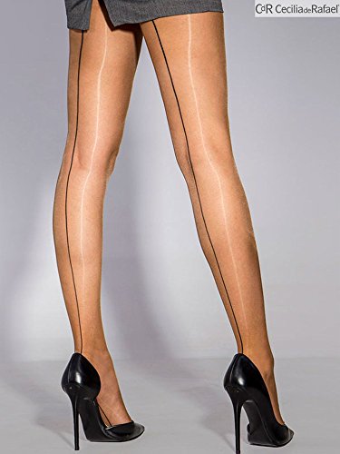 Sevilla Chic Seamed Tights-Black/Black-L/44