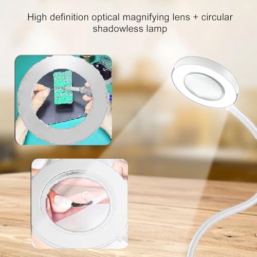 Lampe loupe 10x LED pour sourcils et artisanat avec loupe de lecture USB - 3