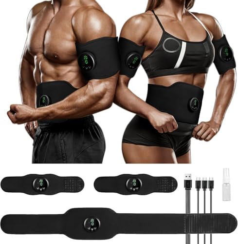 Electronic Muscle Stimulator，12 Modes Abs Stimulator Abdominal, Smart Slimming Belt, One-Click Shaping, Suitable for Any Body Part for Adults