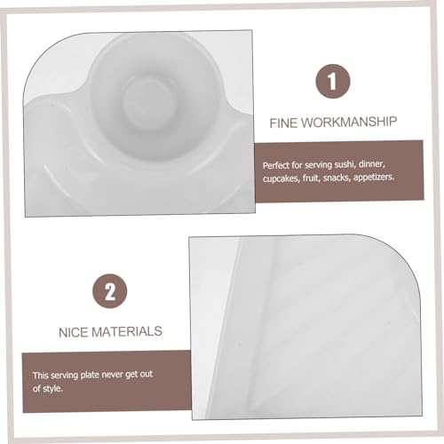 Platos para dumplings Luxshiny 5 piezas con compartimento para salsa miniatura 7