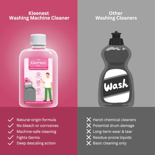 Image of Kleenest Washing Machine Cleaner Liquid - Descaler for Washing Machines - Rose Fragrance | 250ml