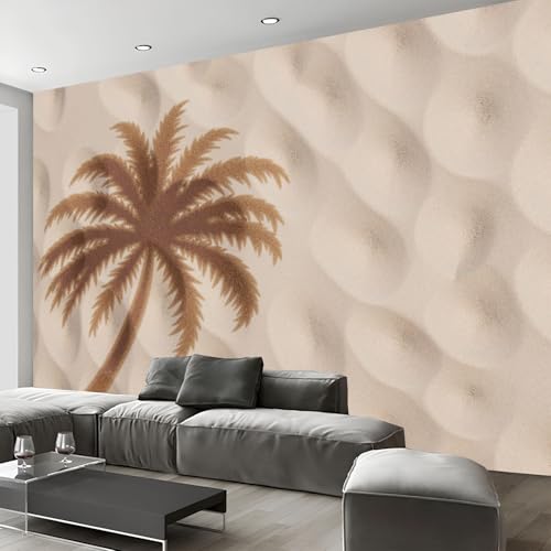Papier peint palmiers panoramique texture sableuse chic - 6