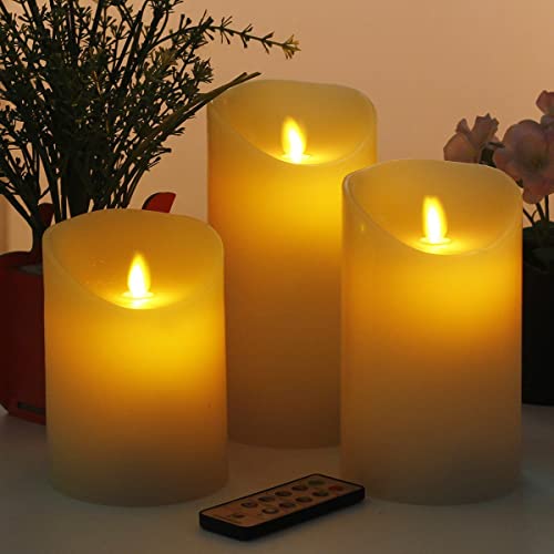 Kammoy Rechargeable Flameless Candle, Led Flickering Candles Tea Lights Pillar Candles Sets With Adjustable Brightness And Timing Remote, Warm Light For Wedding, Valentine's Day, Halloween, Christmas #TOP2