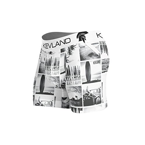 Cueca Kevland Boxer Classic Surf Times Preto e Branco (1, GG)
