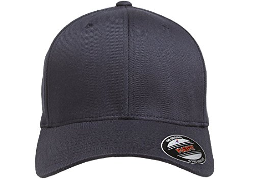 Flexfit Men's Wooly Combed Twill Fitted Baseball Cap, Dark Navy, Large-X-Large