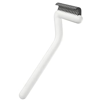 White Pet Comb 2.6X6.7In Dematting Tool For Cats And Dogs, Long Hair Treatment