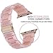 V-MORO Resin Strap Compatible with Apple Watch Band Series 7/6 45mm 44mm Women with Rose Gold Stainless Steel Buckle Fashion Replacement for iWatch Series SE/5/4/3/2/1 Pink 42mm 44mm 45mm