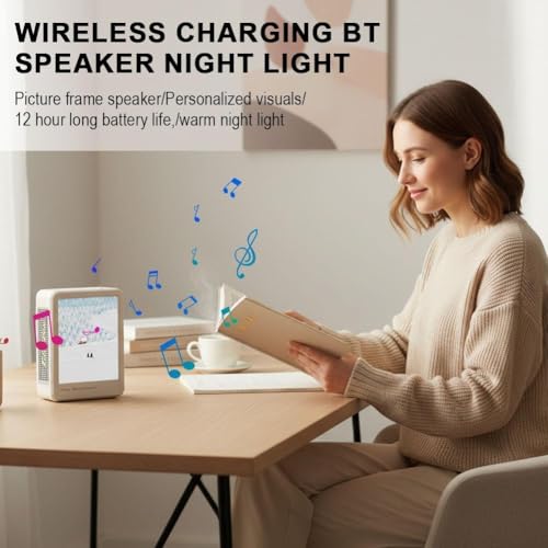 Enceinte Bluetooth HiFi stéréo avec cadre photo rétroéclairé et fonction charge - 3