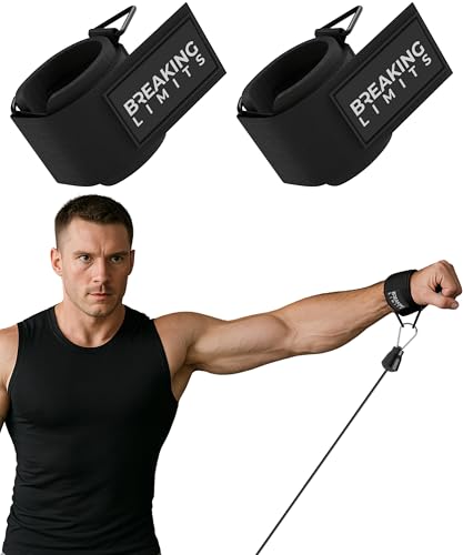 Breaking Limits Wrist Cuffs Gym - Gym Cuffs - Cable Cuffs for Lifting