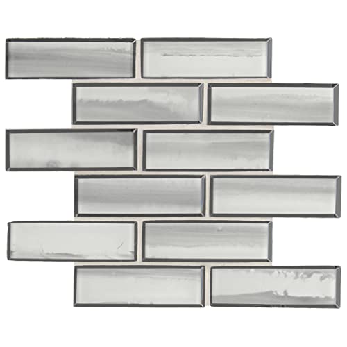 Msi Ombre Grigia Glass Mesh-Mounted Mosaic Tile For Bathroom, Kitchen Backsplash, Accent Wall Tile, And Shower Wall Tile, Sample #TOP2