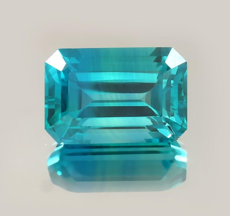 Saphir vert naturel 18x12mm forme émeraude facettée pour création bijou
