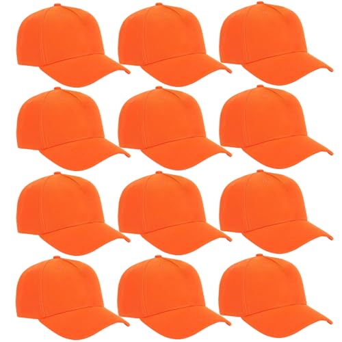 Image of 12 Pack Seamless Baseball Caps Wholesale Bulk - No Center Seam, DIY Friendly, Adjustable Breathable Lightweight for Men Women