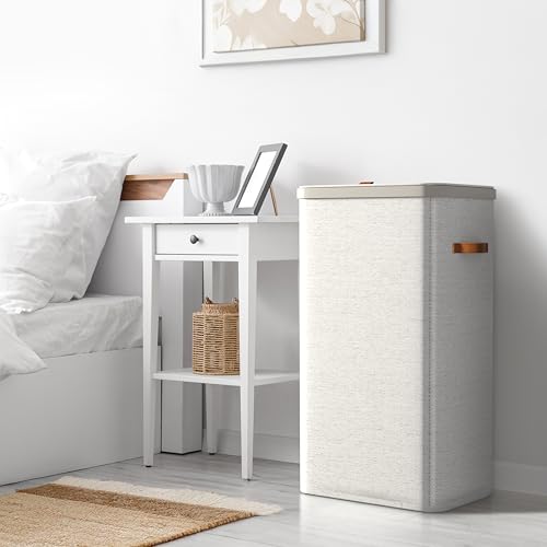 Sorbus Laundry Hamper with Lid - Collapsible Fabric Laundry Basket with Handles and Removable Laundry Bag – 26.5 Gallon (100 L) Dirty Clothes Hamper for Bedroom, bathroom and dorm (Beige) - image 6