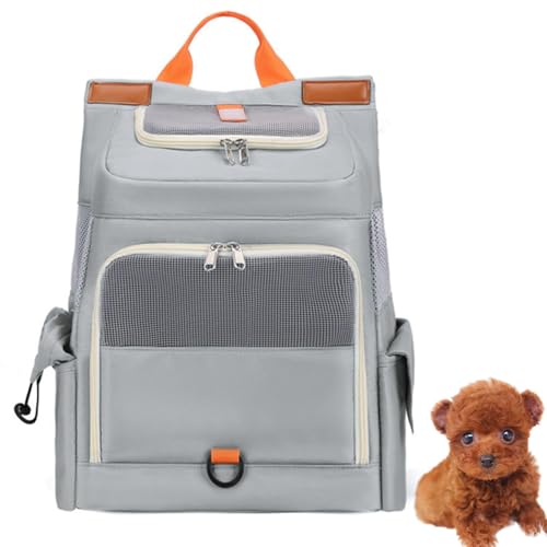 Lifetipsティーカッププードルペットリュック キャリー 通気性メッシュ カーテン付き 軽量 反射テープ 飛び出し防止 防水 撥水 多機能 リュック型ペットキャリー 小型犬 中型犬 猫 旅行 通院 自転車 電車 収納ポケット付き 折りたたみ 携帯便利