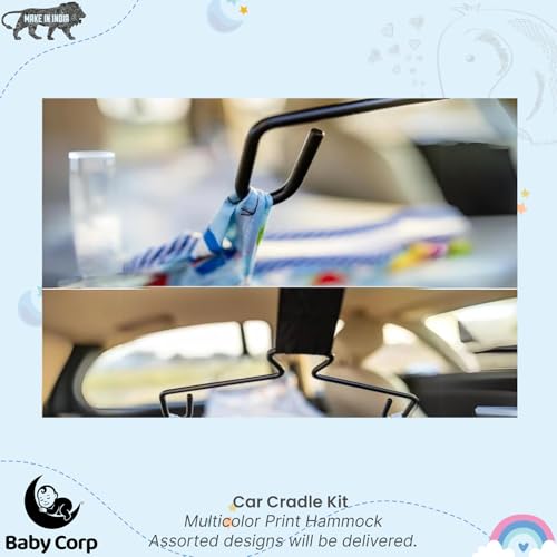 Image of Car Cradle Hammock for 0 to 3 Year Baby | Cotton Jhula with Adjustable Belt & Hanger | Portable Nap Kit Setup in Seconds