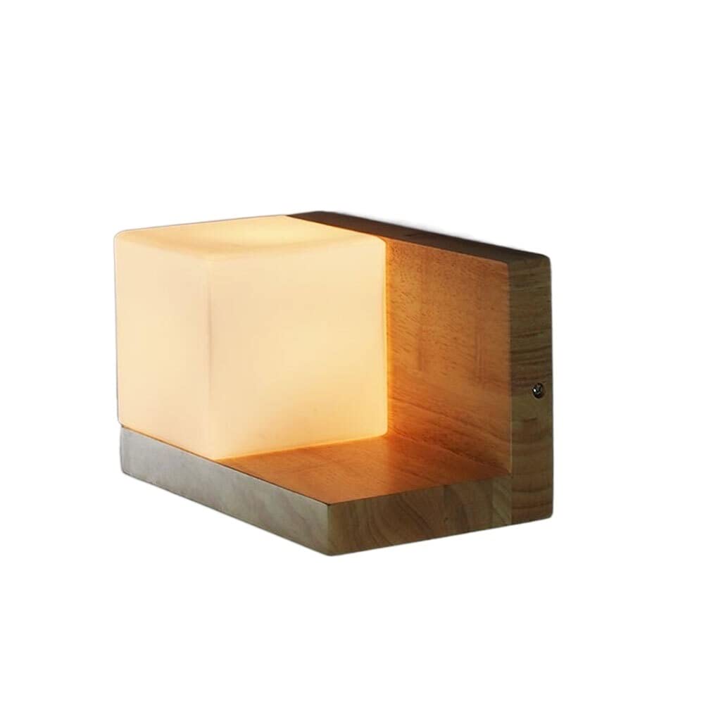 Lumière murale en bois LED avec verre pour déco de restaurant et aisle