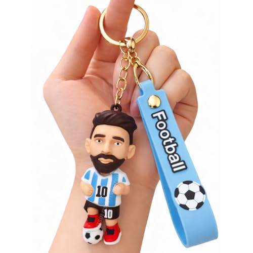 Image of Football jersey Keychain | Ronaldo key chains | messi Keychain | 3D Cute silicone key chain for bike men | soccer Keyring gifts for boys | anime key holder for bag