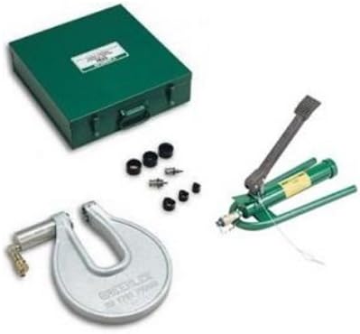 Greenlee 1731F1725 Portable C-Frame Punch Driver with 3 Punches, Die Adapters, and Hydraulic Pump