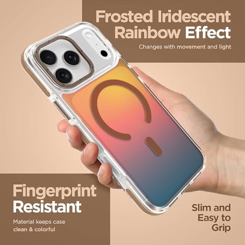 Image of Magnetic Case for iPhone 17 Pro Max [Compatible with Magsafe] [Cute Fashion Fluorescent Design] [1 Screen Protector] Slim Translucent Matte Case for iPhone 17 Pro Max 6.9 inch 2025, Desert