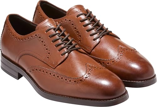 Cole Haan Men's Harmon Grand Wingtip Oxfords, British Tan/Dark Brown Water Proof, 10-M US by Cole Haan - Used condition - Image 4