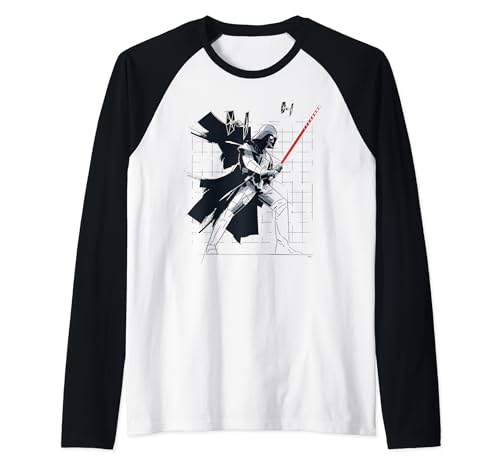 T-shirt Star Wars Darth Vader Raglan Baseball Évite les Coutures de Manches Rigides