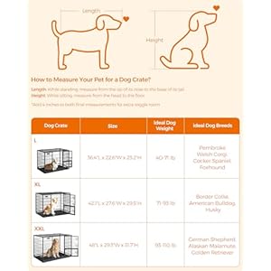 Feandrea-Heavy-Duty-Dog-Crate-Metal-Dog-Kennel-and-Cage-with-Removable-Tray-XXL-for-Large-Dogs-48-x-293-x-317-Inches-Black-UPPD003B01 - Cucciolini Doodles   Feandrea-Heavy-Duty-Dog-Crate-Metal-Dog-Kennel-and-Cage-with-Removable-Tray-XXL-for-Large-Dogs-48-x-293-x-317-Inches-Black-UPPD003B01