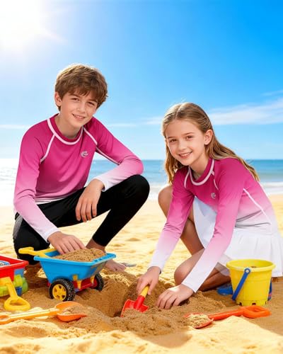 Image of Boys UPF 50+ Swim Shirt Long Sleeve, 1 or 2 Pack Rash Guard Tops