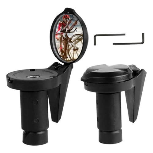 AEIOFU Bike Mirror Rear View Mirror 360 Degree Adjustable Mountain Bike Handlebar Ends 2PCS Handlebar Ends Mountain Rearview