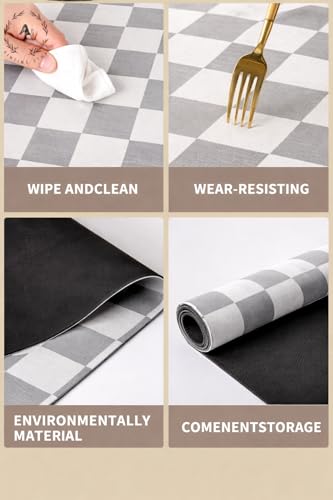 Image of HomeCloud Dish Drying Mat for Kitchen Counter Hide Stain Super Absorbent, Non-Slip, Heat-Resistant, Great for Dishes,Rack Pad, Kitchen Counter, Coffee Maker, Coffee Item (Chess Grey, 50x40cm)
