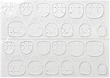 XIAOL Nail Adhesive Tabs,Double Side Glue Nail Sticker,Waterproof Breathable False Nail Tips,Jelly Adhesive Tabs Nail Glue 24 Pcs/Sheet