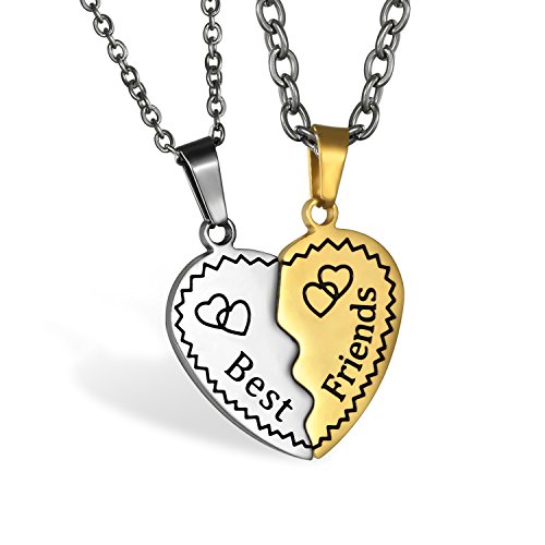 JewelryWe Gioielli Collana Amicizia da Uomo Donna Coppia con Ciondolo