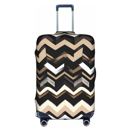 Housse de valise blanche à motif zigzag taille S en polyester lavable